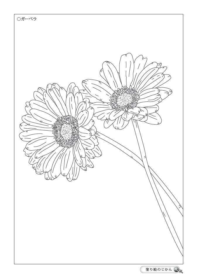 春の花ぬりえ 塗り絵のじかん