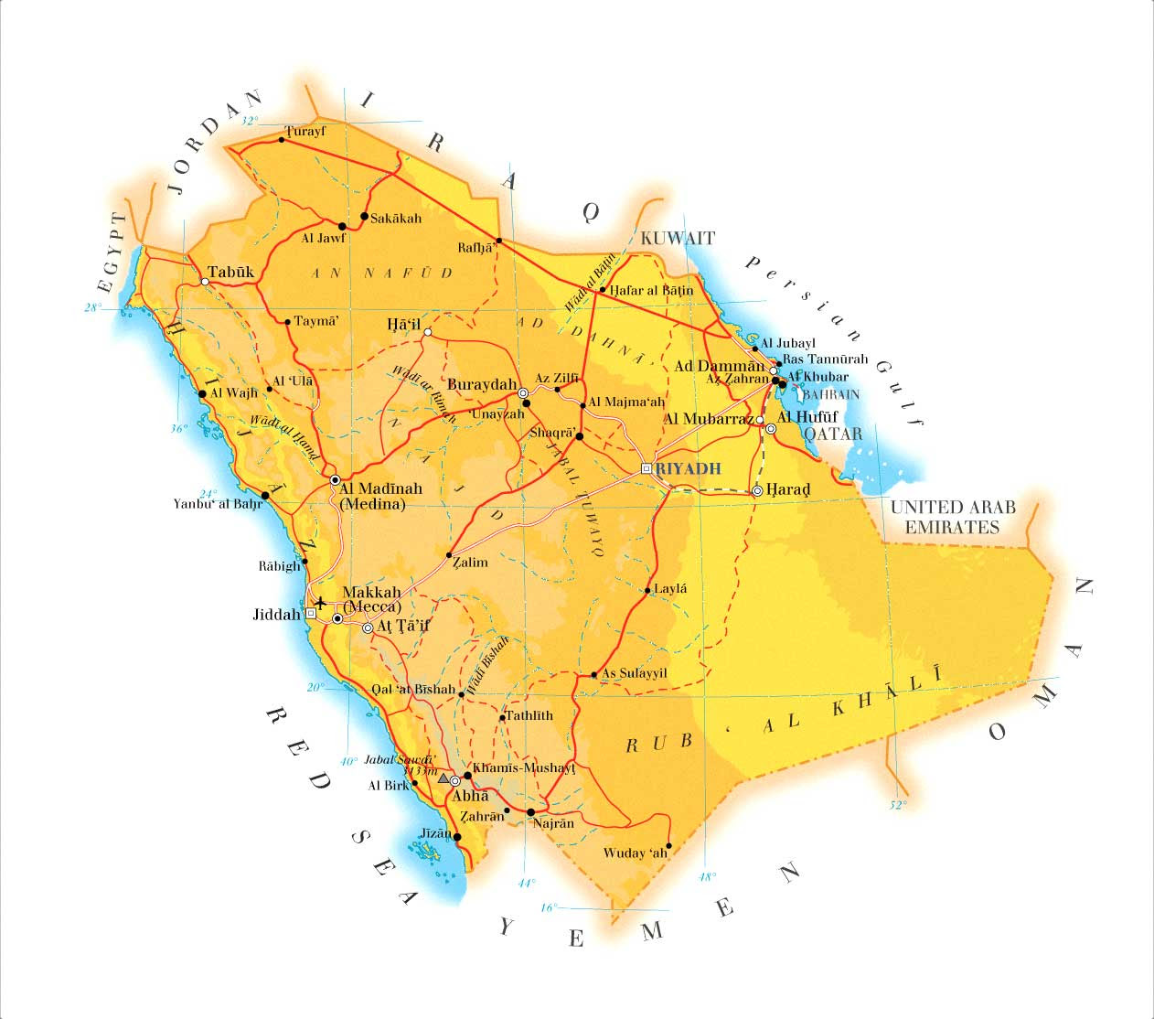 Map of the Kingdom of Saudi Arabia  RiyadhVision