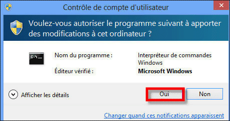 CMD mode administrateur