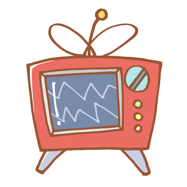 カラフルなブラウン管テレビのイラスト かわいいフリー素材が無料のイラストレイン