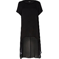 Black dip hem tunic