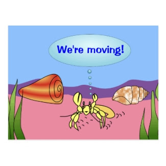 We're Moving Hermit Crab Change of Address Cards