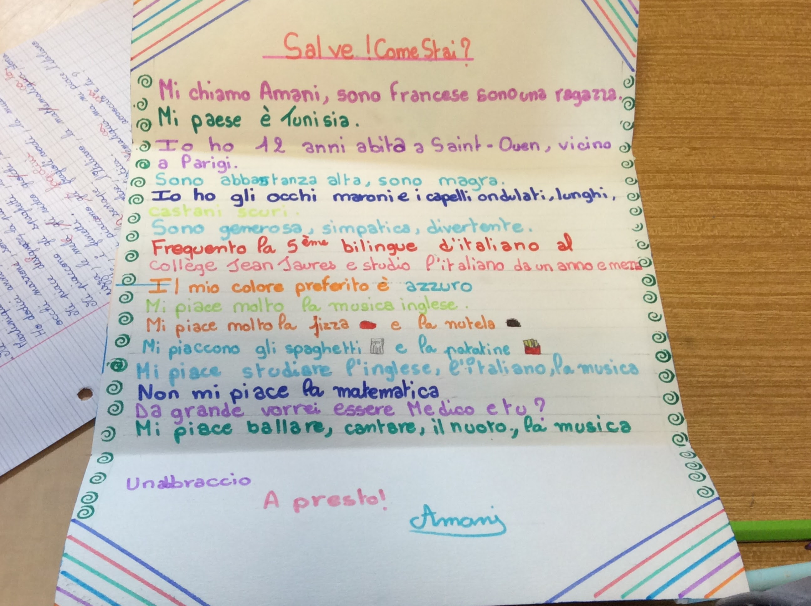 Lettres aux correspondants italiens - Collège Jean Jaurès 