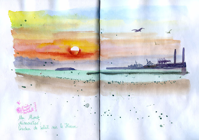 Normandy Holidays Homework #5 - Denis Beaux Art, enjoying ! Sunset at le Havre