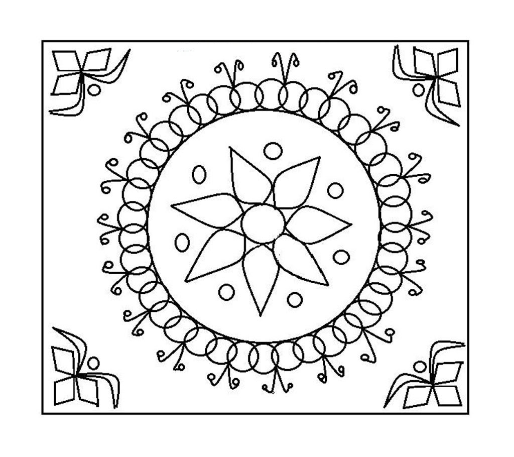 Diwali Rangoli Coloring  Pages at GetColorings com Free 