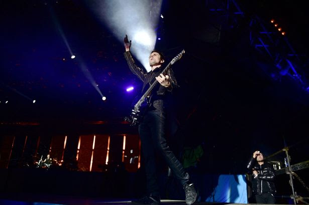 Muse performing at Glastonbury on the Pyramid Stage