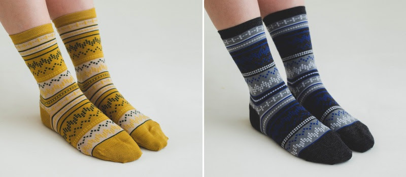 菱柄ボーダー靴下 Diamond Border Socks