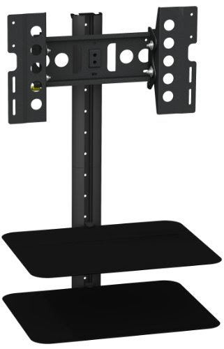 AVF ESL422B-T Tilt and Turn TV Mount with 2 AV Shelves, Cable Management System for 25-Inch to 40-Inch TV (Black)