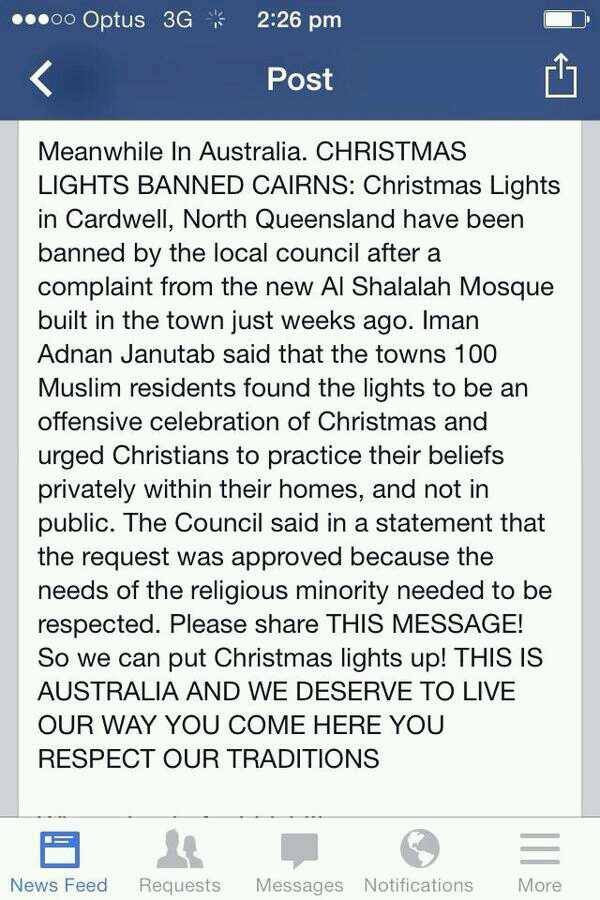 council in cairns has agreed to ban christmas lights