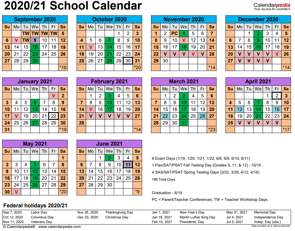 2020 - 21 School Calendar - The Founders Academy