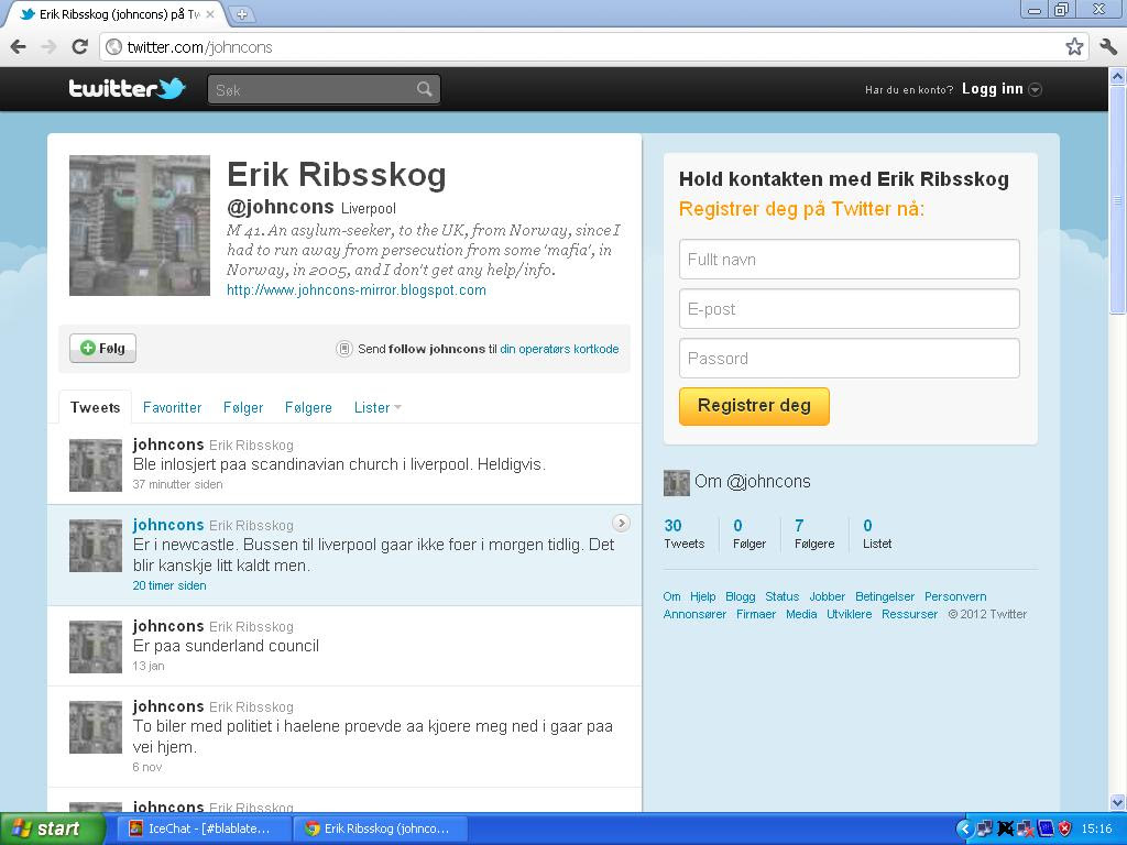 twitter hvis ikke bloggen blir oppdatert