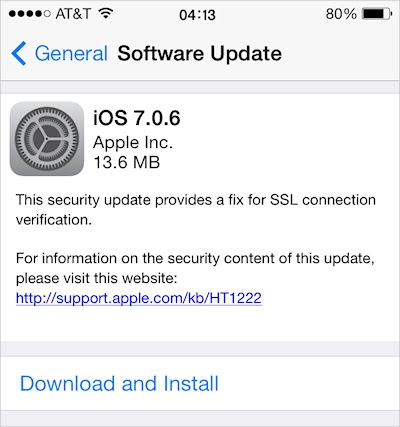 iOS 7.0.6 Update