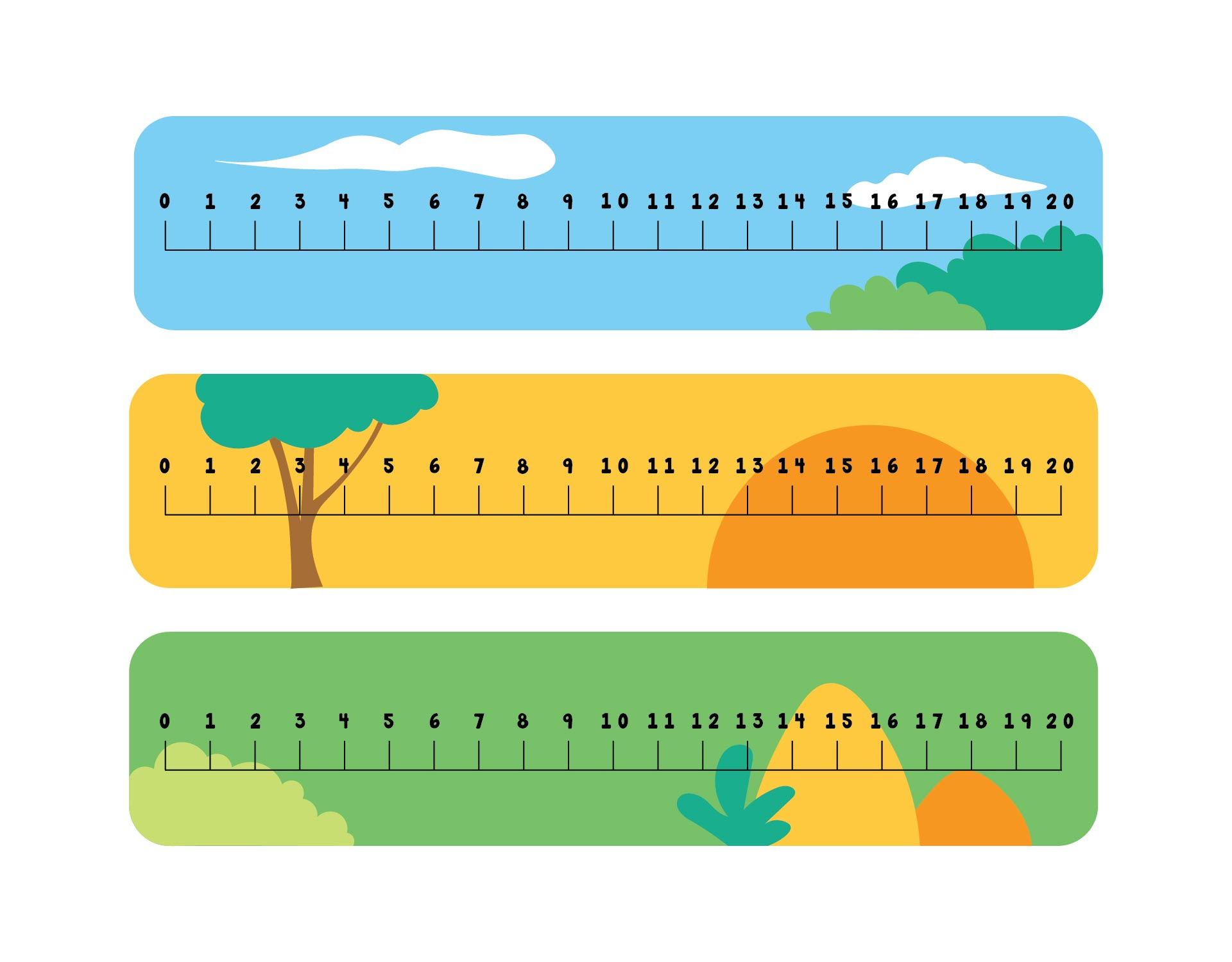 4 best images of number lines 0 20 printable free