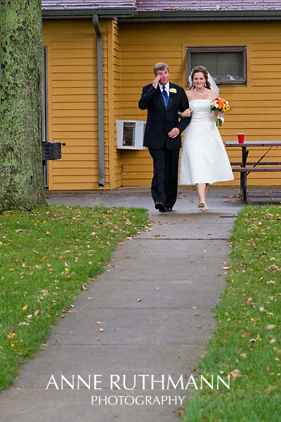 Bride & Tearful Dad Walk Down Aisle