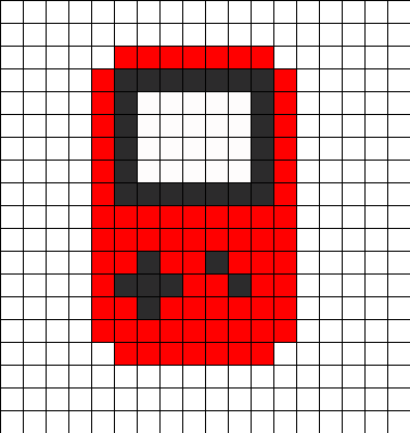 Game Boy Red Perler Bead Pattern | Bead Sprites | Misc Fuse Bead Patterns