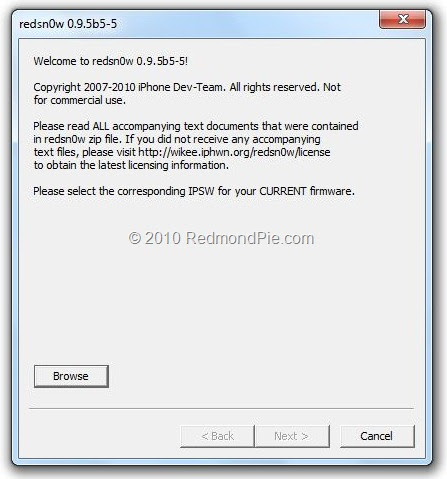 Redsn0w 0.9.5b5-5