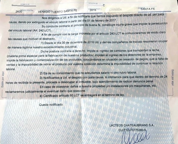 Chateaubriand: telegramas en lugar de reapertura 