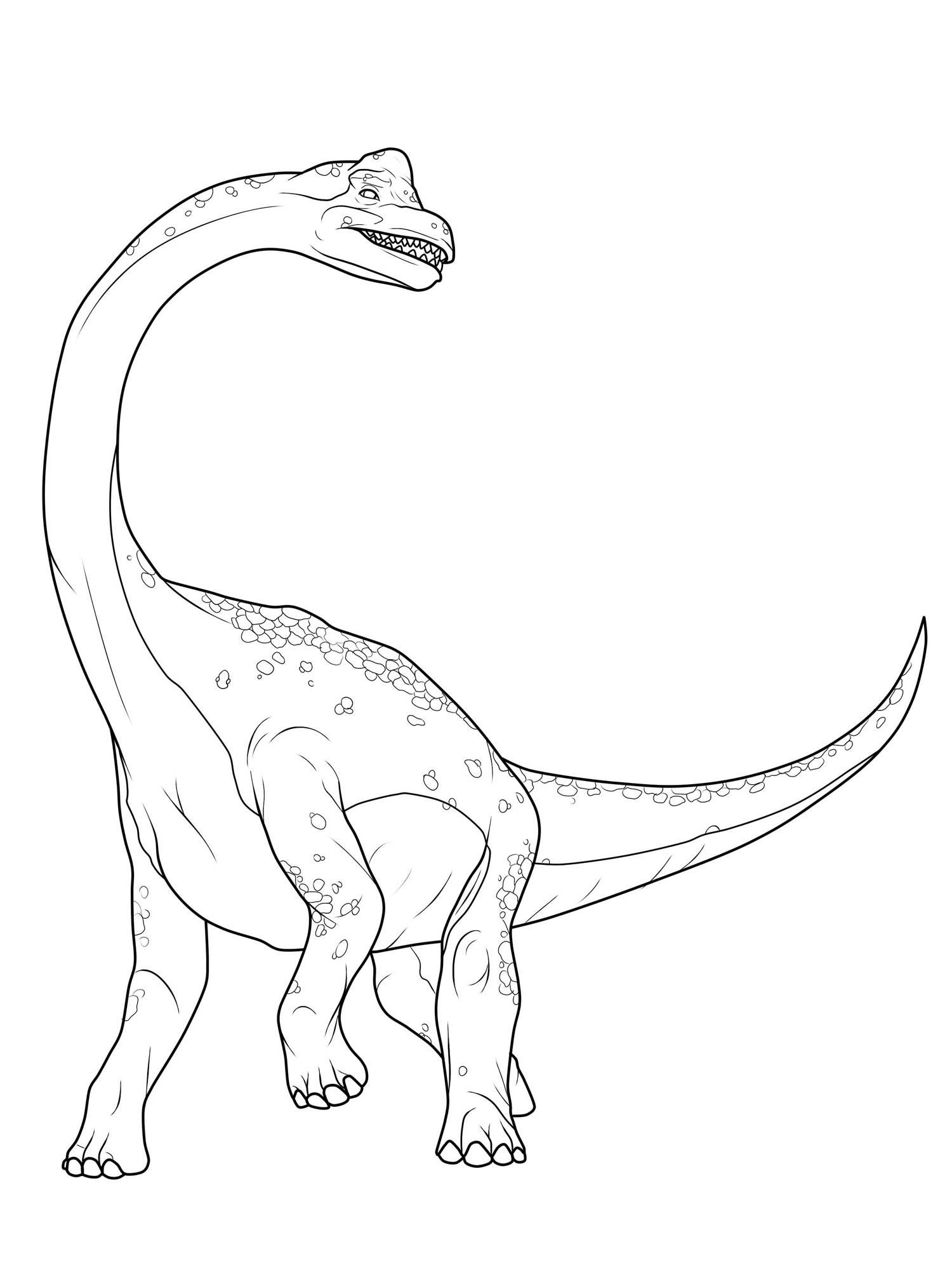 Kostenlose Malvorlage Dinosaurier und Steinzeit: Dinosaurier:
Brachiosaurus zum Ausmalen