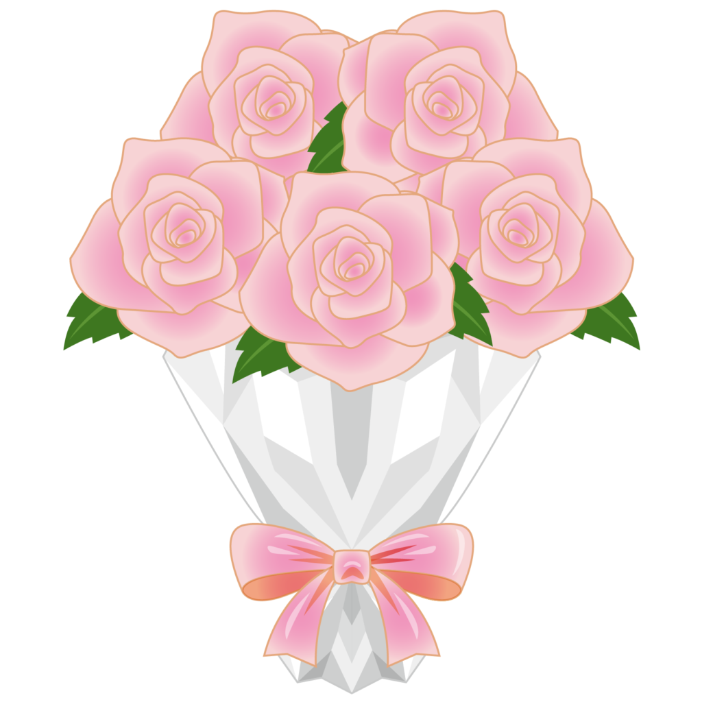 商用フリー 無料イラスト ピンクのバラの花束 Rose12 商用ok フリー素材集 ナイスなイラスト