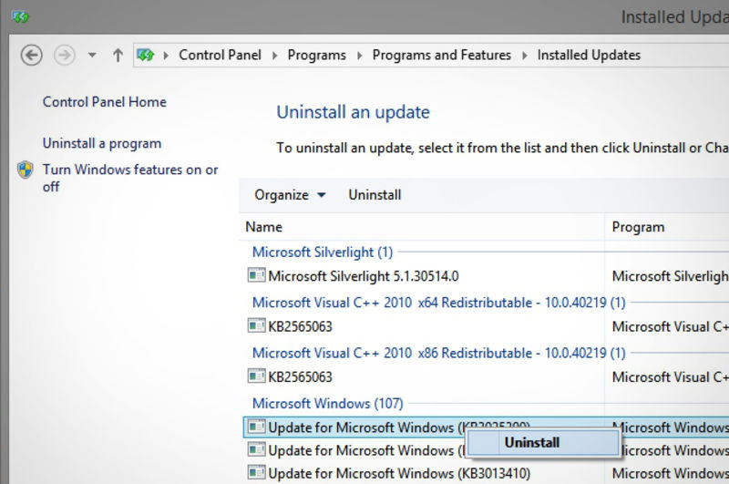 How to Uninstall a Windows Update that Broke Something