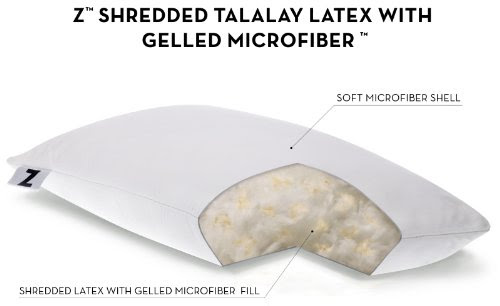 Black Friday Z by Malouf Shredded 100% Natural Talalay Latex with Gelled Microfiber Pillow, QUEEN Deals