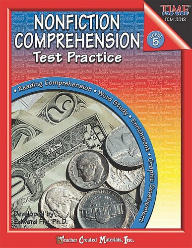 Nonfiction Comprehension Test Practice, Level 5, by Teacher Created Resources Staff