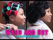 Most Wanted UPDATED ROLLER SET HAIR TUTORIAL Wash Set Your Hair , Video Roller Set Black Medium Hairstyles Newest!