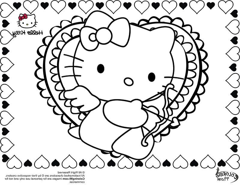 Hello Kitty Valentine Coloring Pages - Coloring Home