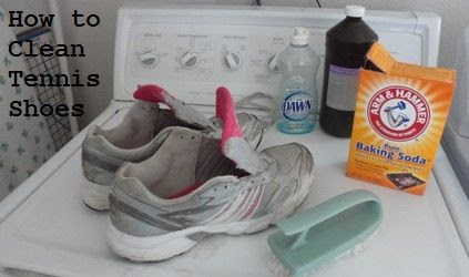 Give your old tennis shoes new life with a little scrubbing and this simple homemade cleaning solution.