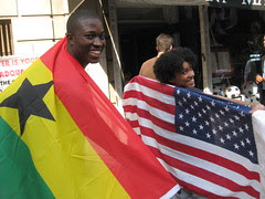 Ghana vs USA flag display