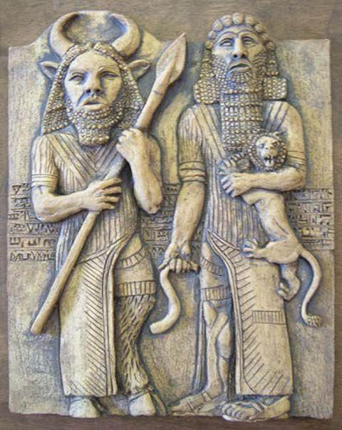Enkidu y Gilgamesh.