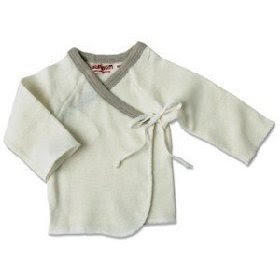 Sckoon Organic Cotton Newborn Short Kimono Brown Edge