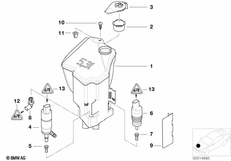 Fonctionnement lave-glace phares Xenon : Bmw série 3 (E46)