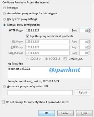 Masukkan IP Proxy di Firefox