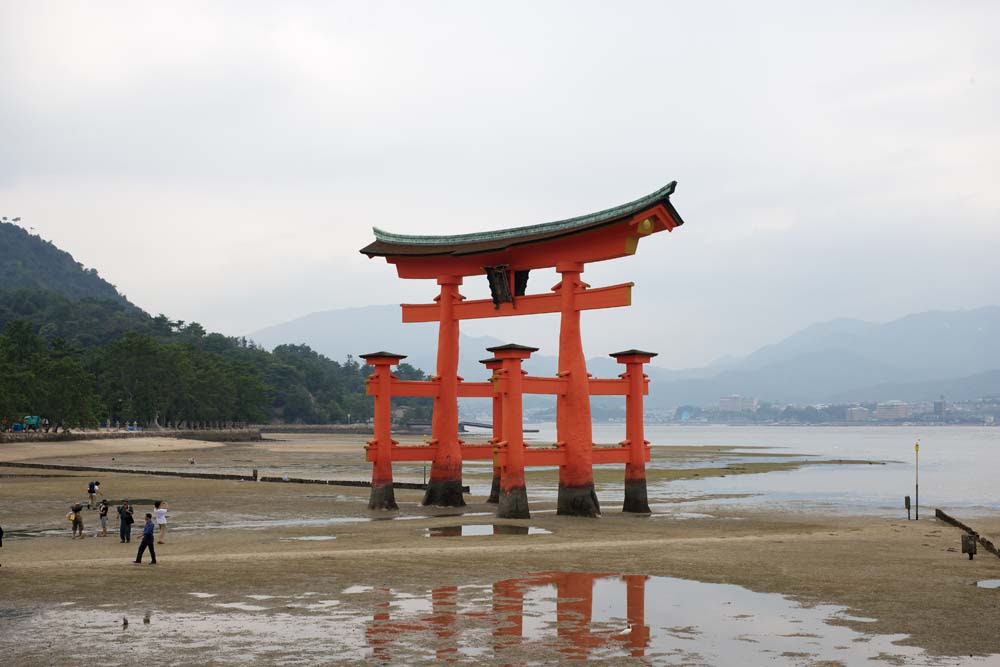 ゆんフリー写真素材集 No 3916 厳島神社の大鳥居 日本 広島