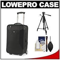 Lowepro Pro Roller Lite 250 AW Digital SLR Camera Case with Wheels with Tripod + Cleaning Kit for Canon EOS 70D, 6D, 5D Mark III, Rebel T3, T5i, SL1, Nikon D3100, D3200, D5200, D7100, D600, D800, Sony Alpha A65, A77, A99