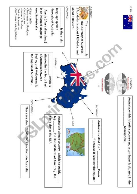  australia esl worksheet by sfioretti