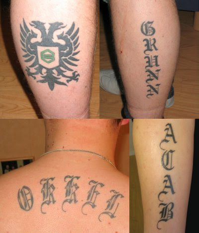 De tattoos van Okkel.