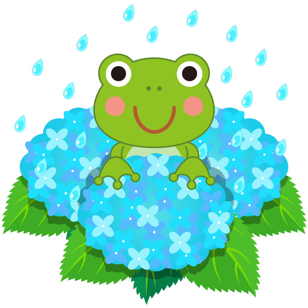 商用フリー 無料イラスト あじさいの花 紫陽花 水色 かえる Ajisai10 商用ok フリー素材集 ナイスなイラスト