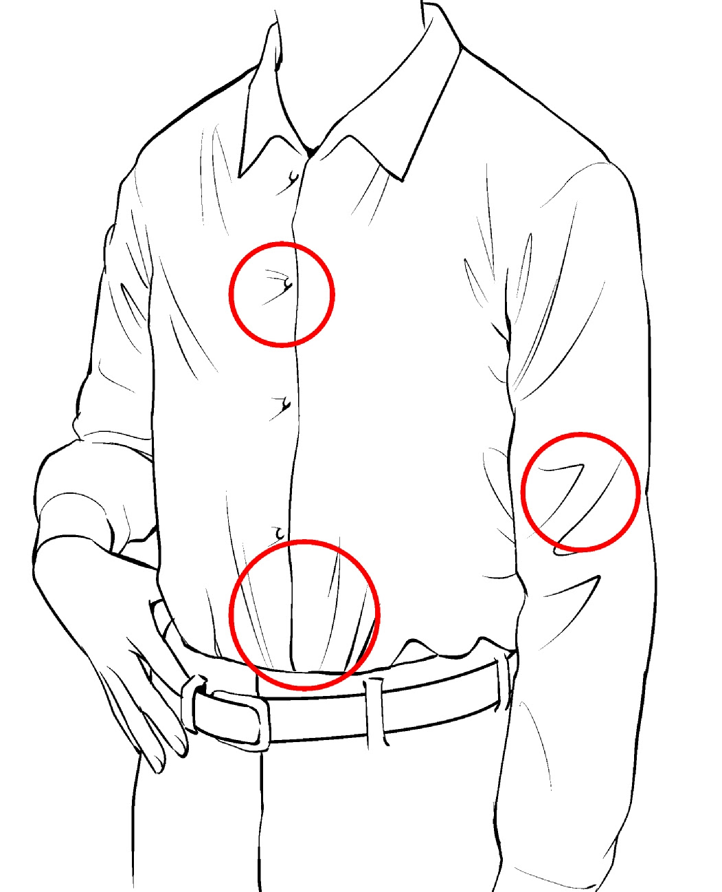 漫画テクニック 素材 種類別 服のシワ の描き方 シャツ 編 Oyukihan S Blog 漫 パワー充電所