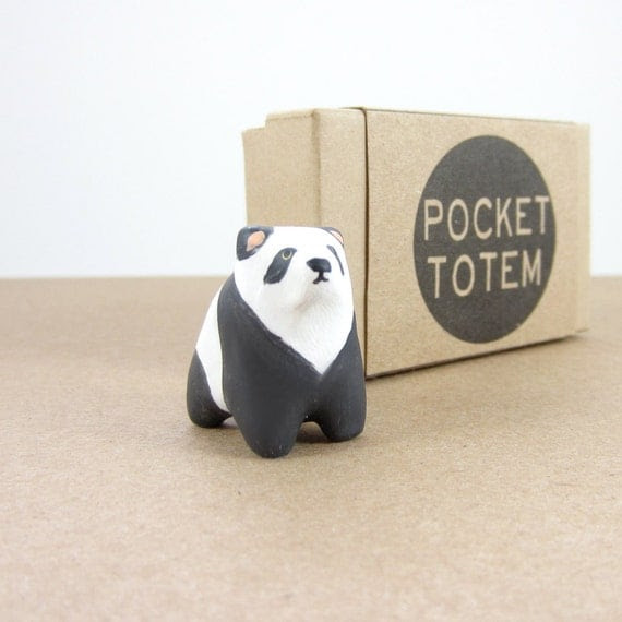 Panda bear pocket totem figurine