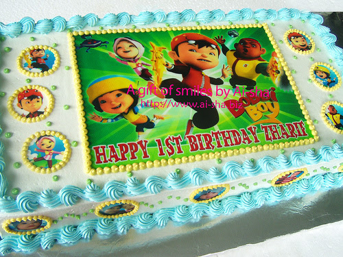 Birthday Cake Edible Image Boboiboy Ai-sha Puchong Jaya