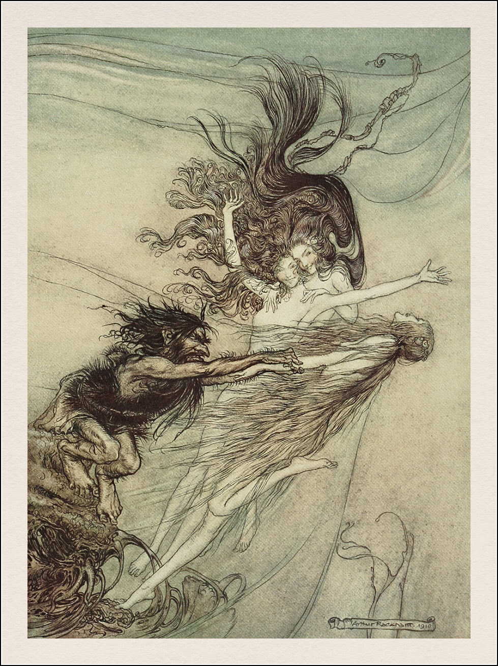 Arthur Rackham. The Rhinegold & the Valkyrie