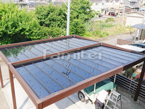 施工例カーポート屋根材張り替え