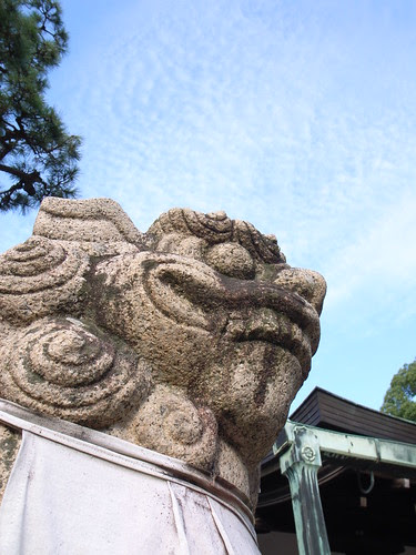Stone guardian dog