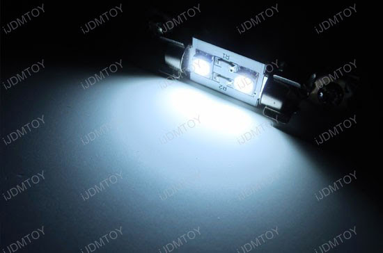 JDM Xenon White OBC Error Free D36mm 6411 6418 C6W LED Bulbs w/built-in load resistors for Audi, BMW, Mercedes, Porsche, Volkswagen, etc