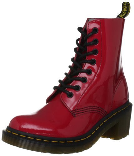 Best Review of Dr. Martens Women's Clemency Patent Red Lace Ups Boots 14638601 6 UK