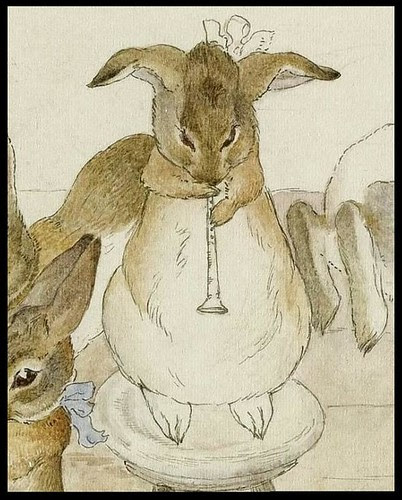 The Rabbits' Christmas Party - Dancing to a Piper (detail)