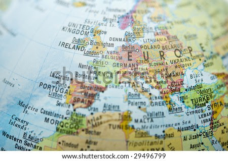 A Map Of Europe And Africa. stock photo : Europe and North
