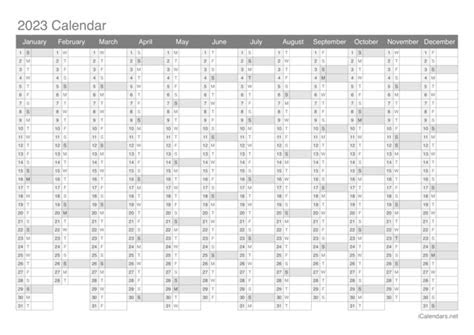 19 free printable yearly calendar templates for 2023 in pdf format. 2023 printable calendar pdf or excel icalendarsnet